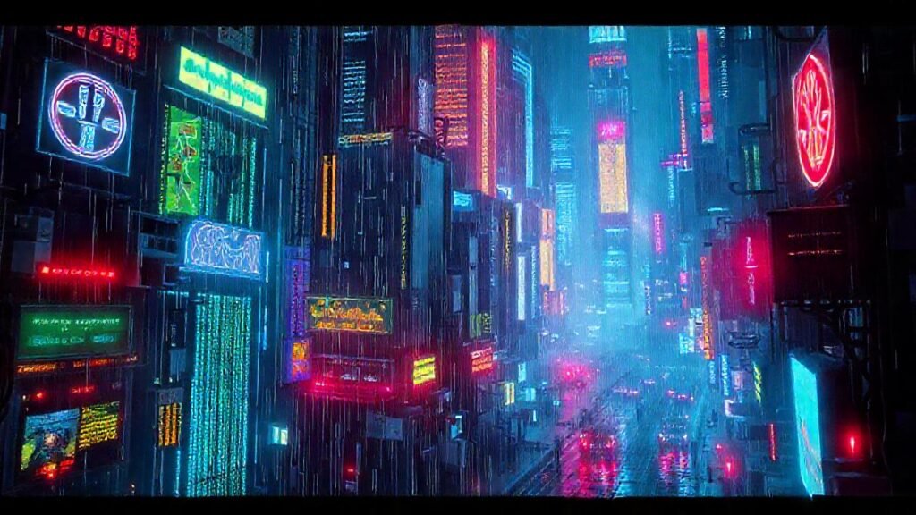 Ciudad cibernética futurista