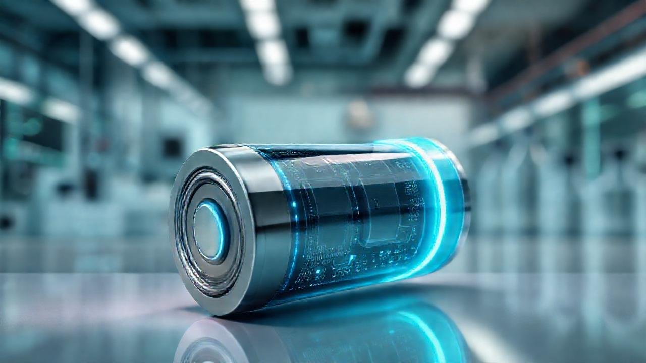 Batería futurista, diseño elegante y azul