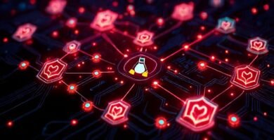 Red cibernética futurista y segura