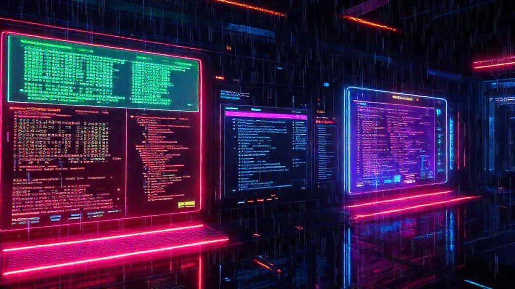 Interfaz cyberpunk digital