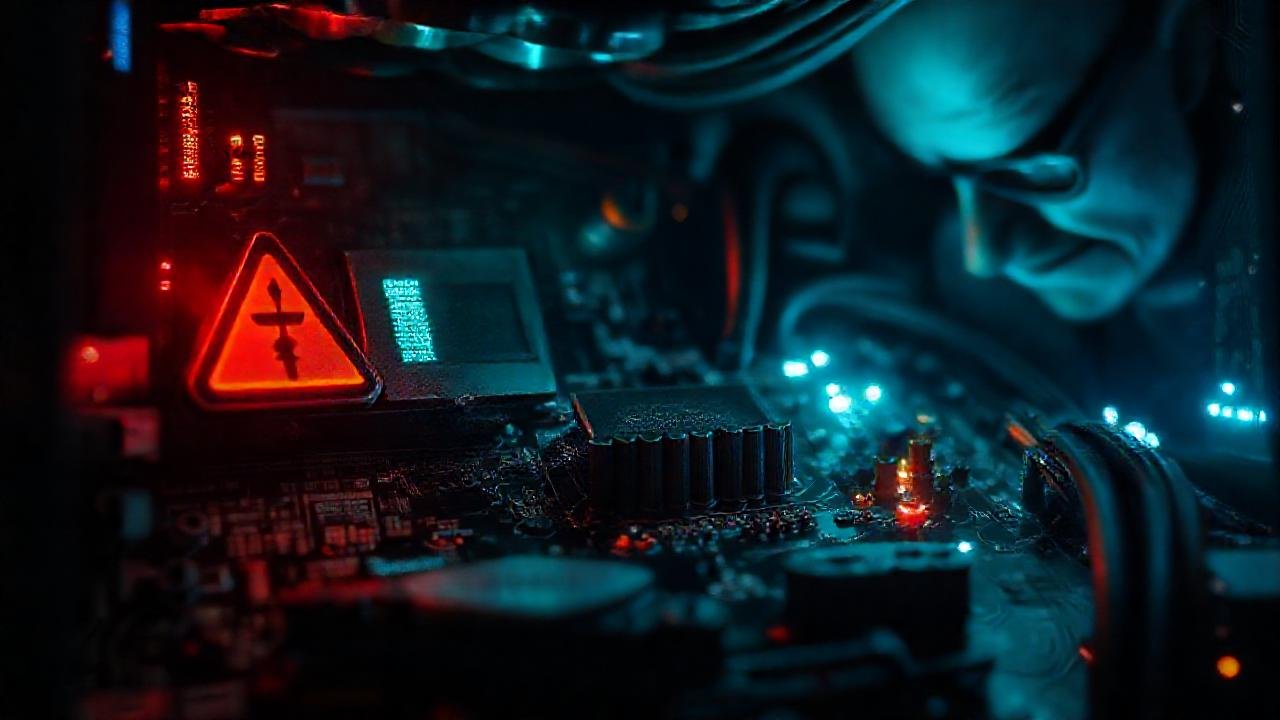 Placa base dañada genera atmósfera inquietante