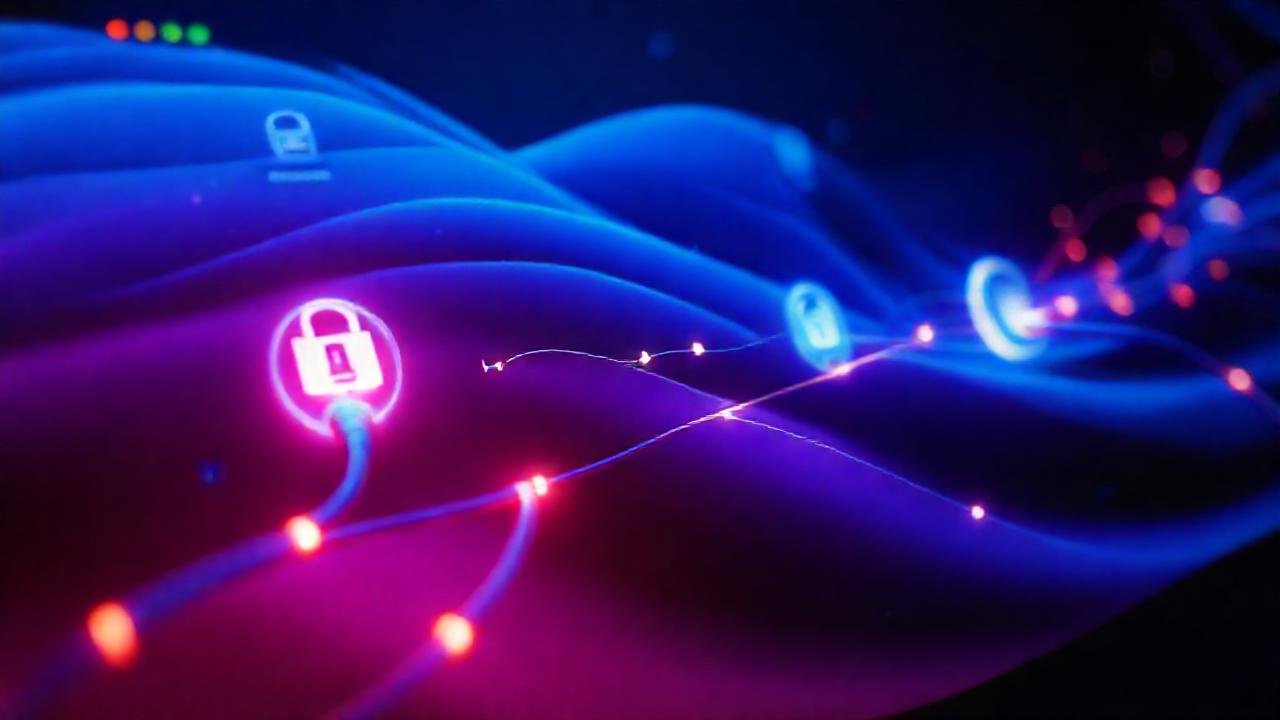 Interfaz digital futurista, conexión en red