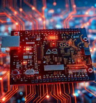 Arduino neuronal: ciudad futurista digital brillante