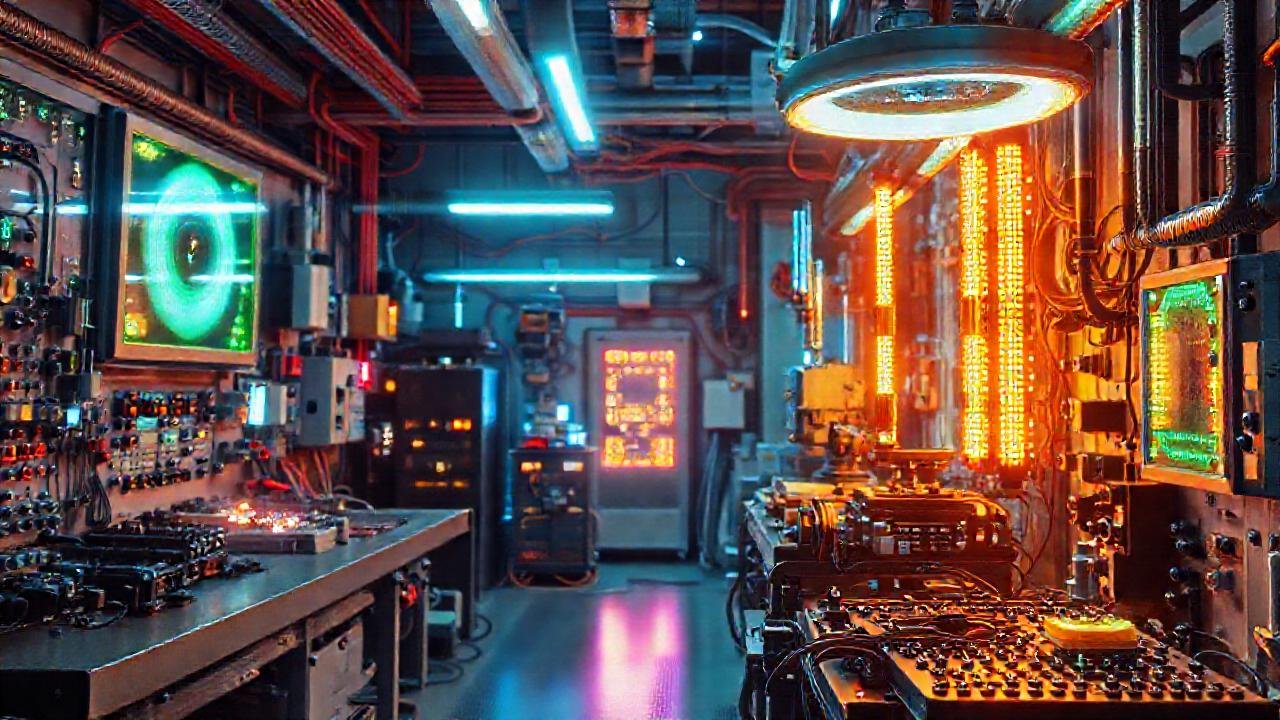 Taller futurista, tecnología modular y brillante