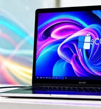 Una computadora profesional y futurista vibrante