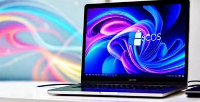 Una computadora profesional y futurista vibrante