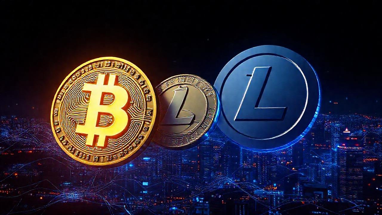 Criptomonedas futuristas brillan en la oscuridad