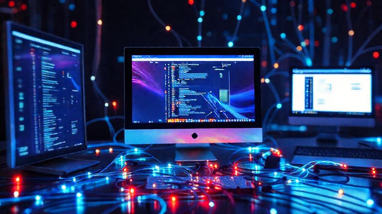 Tecnología moderna conecta información digitalmente