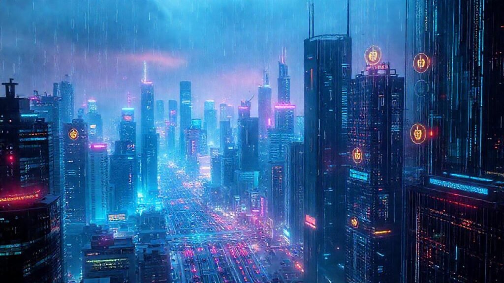 Ciudad futurista digital