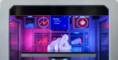 Impresora 3D moderna y profesionalmente visualizada