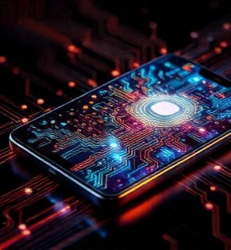 Android futurista brilla en la oscuridad