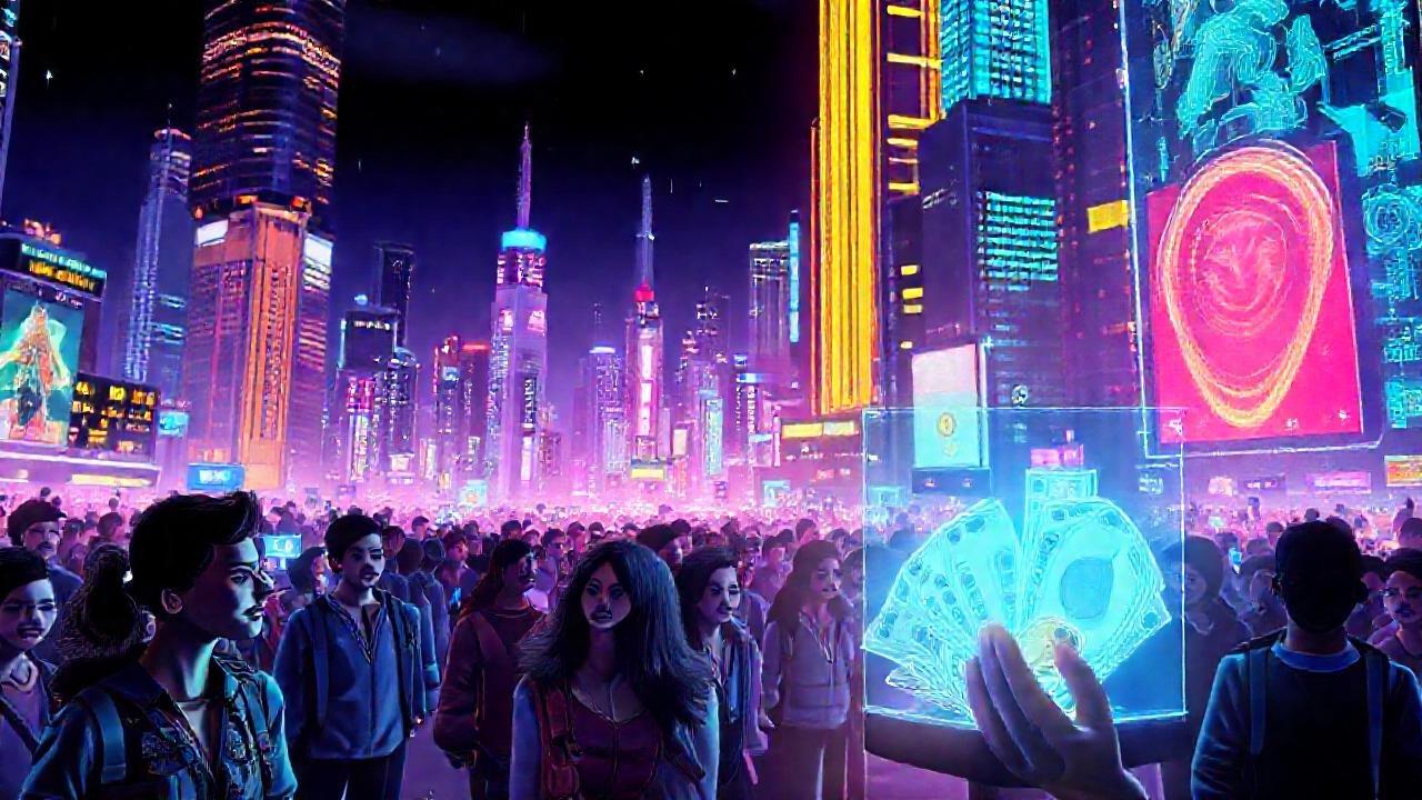 Ciudad futurista, digital y esperanzadora
