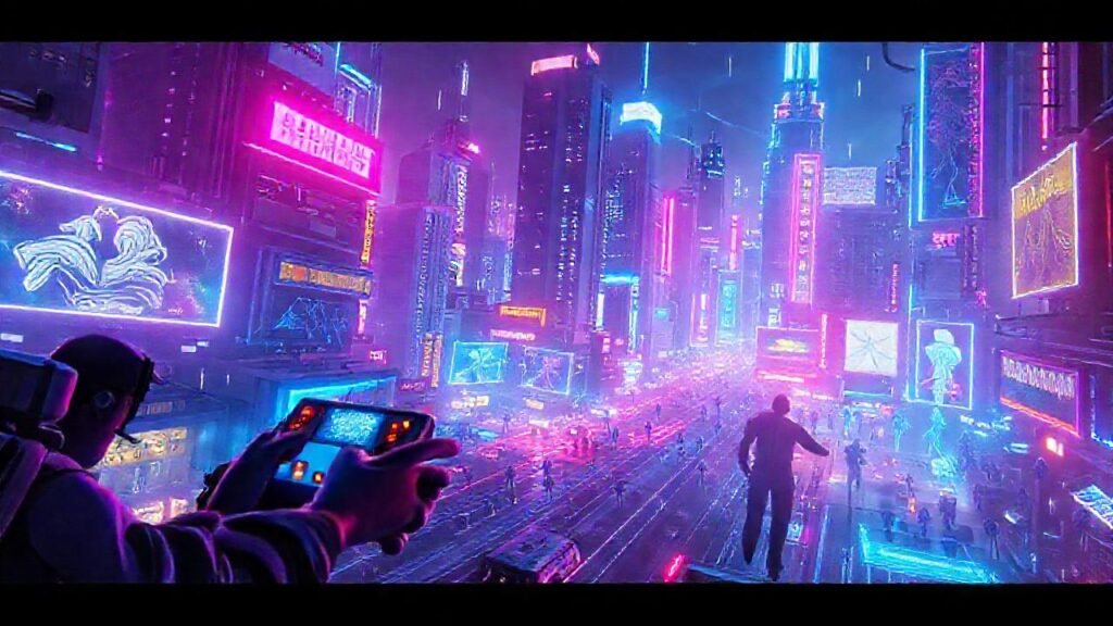 Ciudades futuristas brillan con energía digital