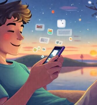 Un smartphone ilumina una paz digital