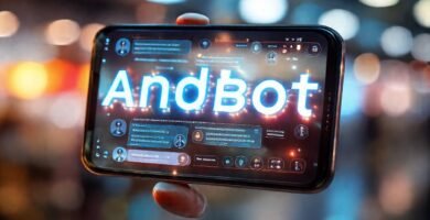 Android futurista: conexión digital optimista