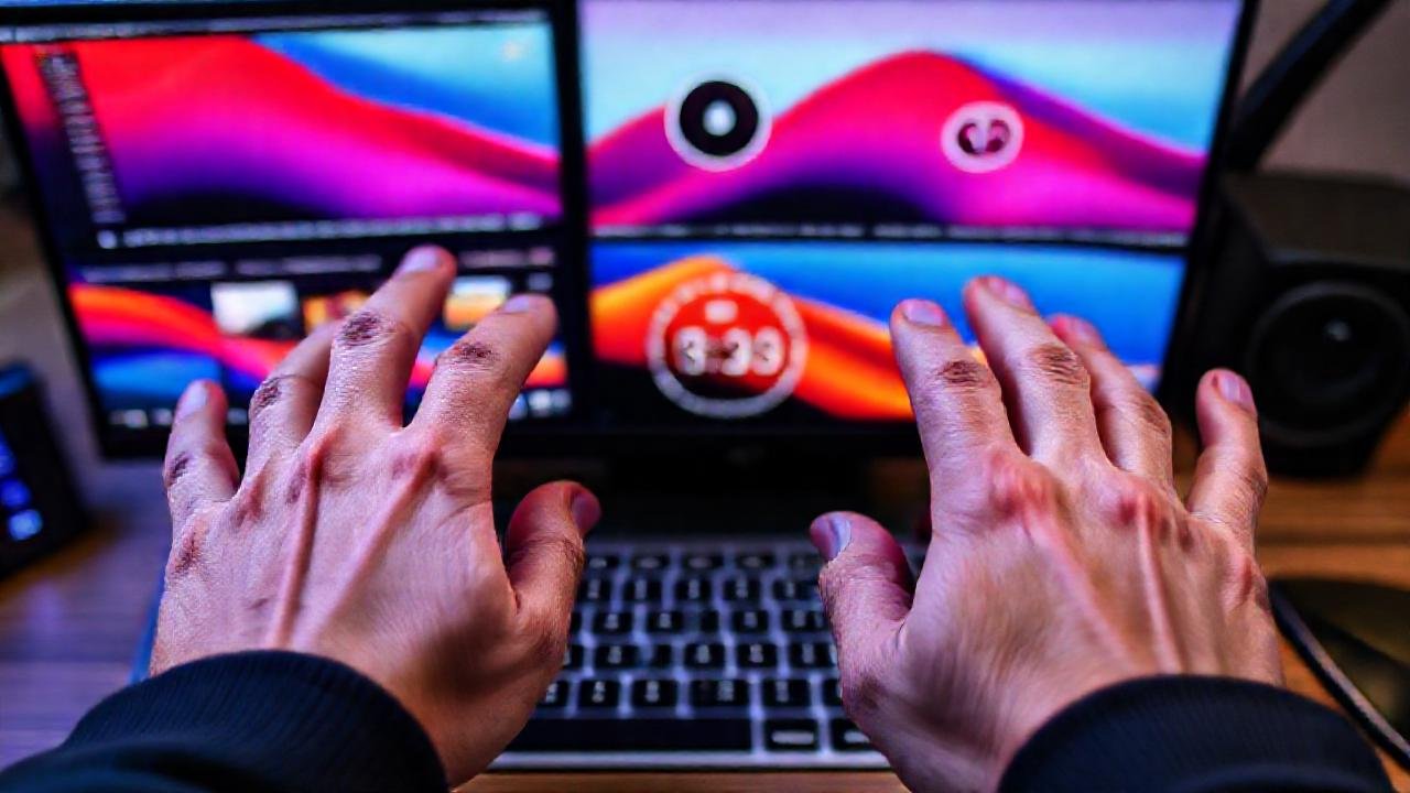 Manos muestran tecnología moderna y digital