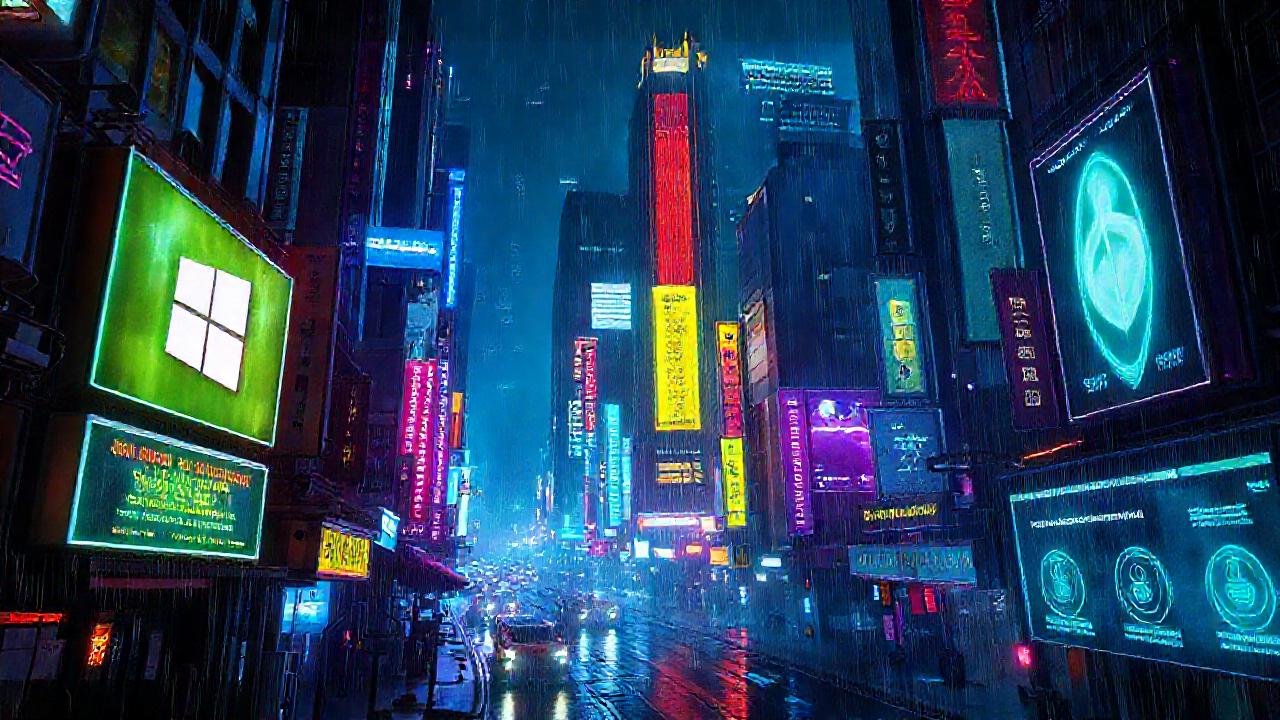 Cyberpunk digital: neón, datos y restauración