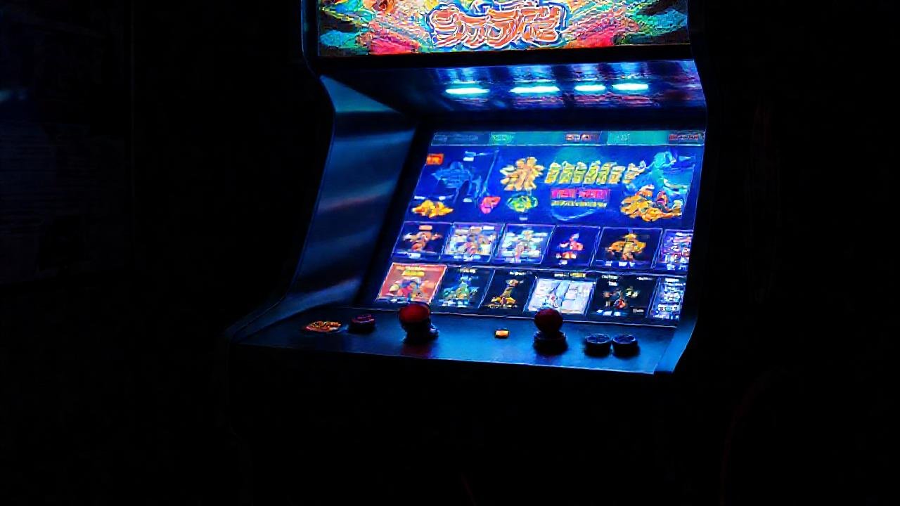 Un gabinete de arcade retro digitalmente brillante