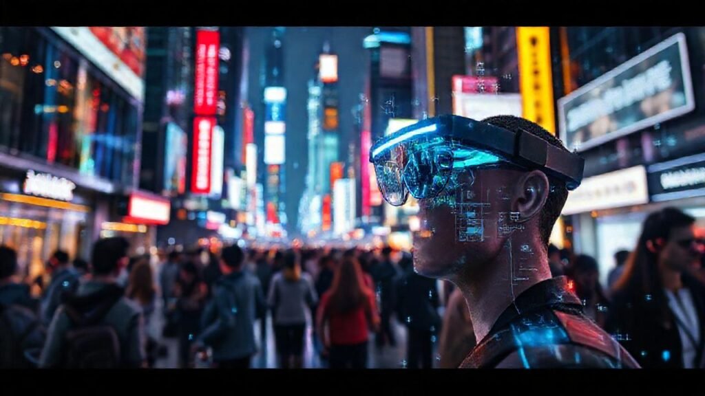 Ciudad futurista holográfica
