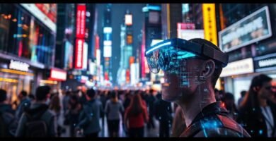 Ciudad futurista holográfica