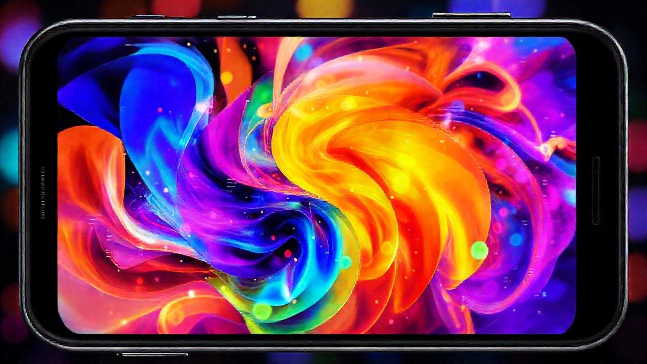 Pantalla móvil: arte digital caótico