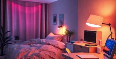 Luces inteligentes crean un ambiente sereno y organizado