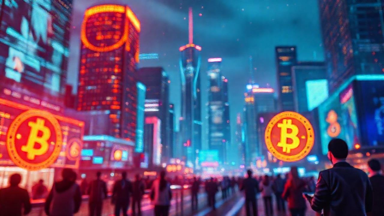 Ciudad futurista digitalmente próspera y brillante