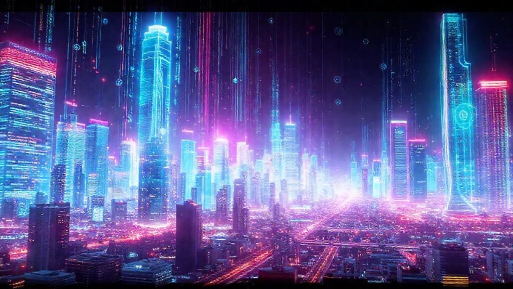 Ciudad futurista digital