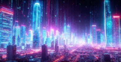 Ciudad futurista digital