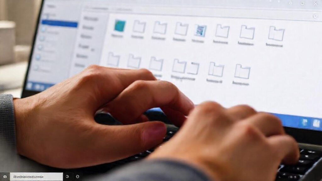 Manos escriben en Windows 11