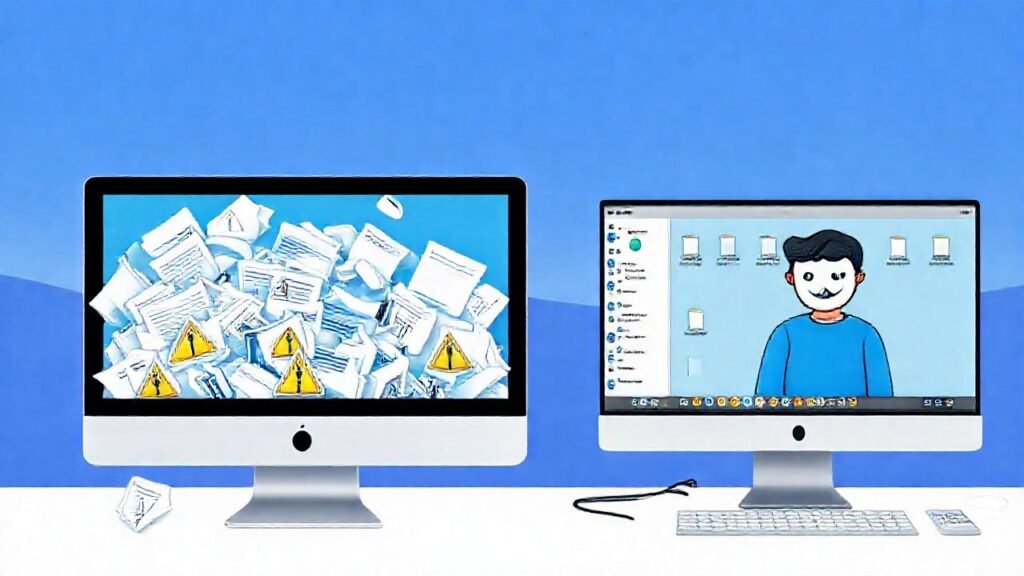 Un escritorio digital limpio y ordenado