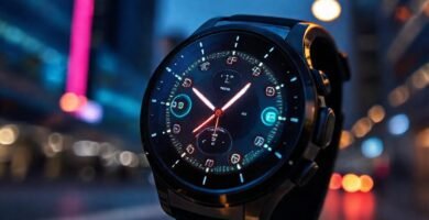 Un reloj inteligente futurista paga visualmente