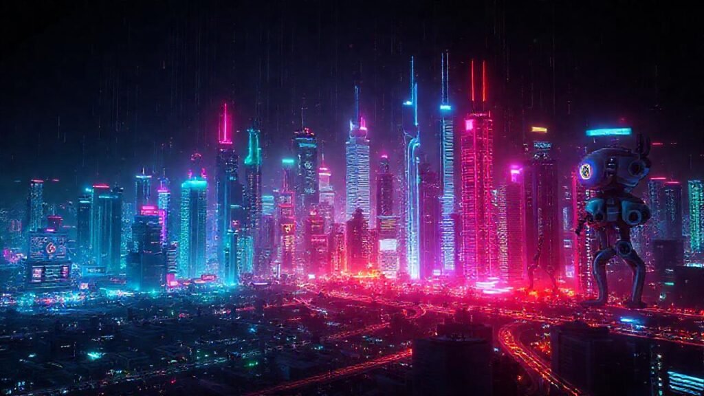 Ciudad futurista digital