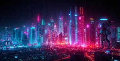 Ciudad futurista digital