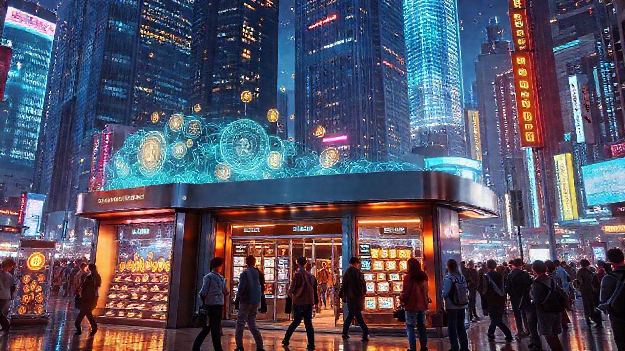 Ciudad futurista digital con optimismo