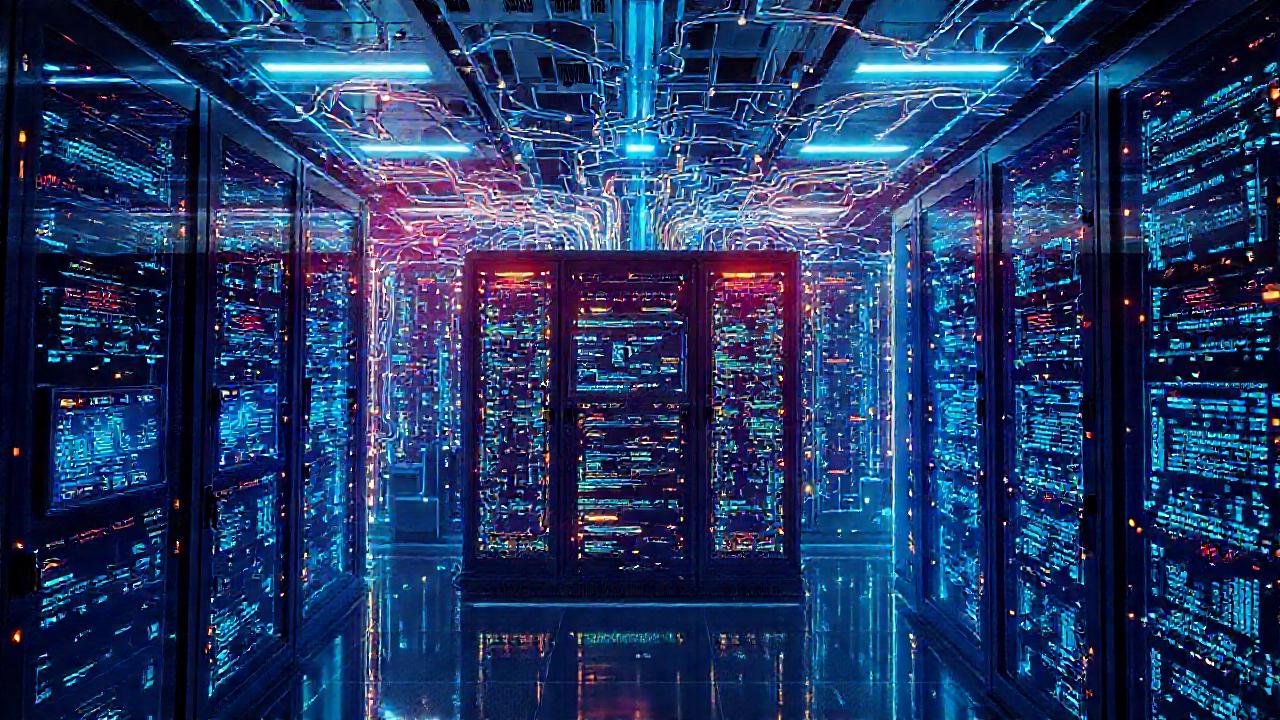 Redes neuronales visualizan tecnología futurista brillante