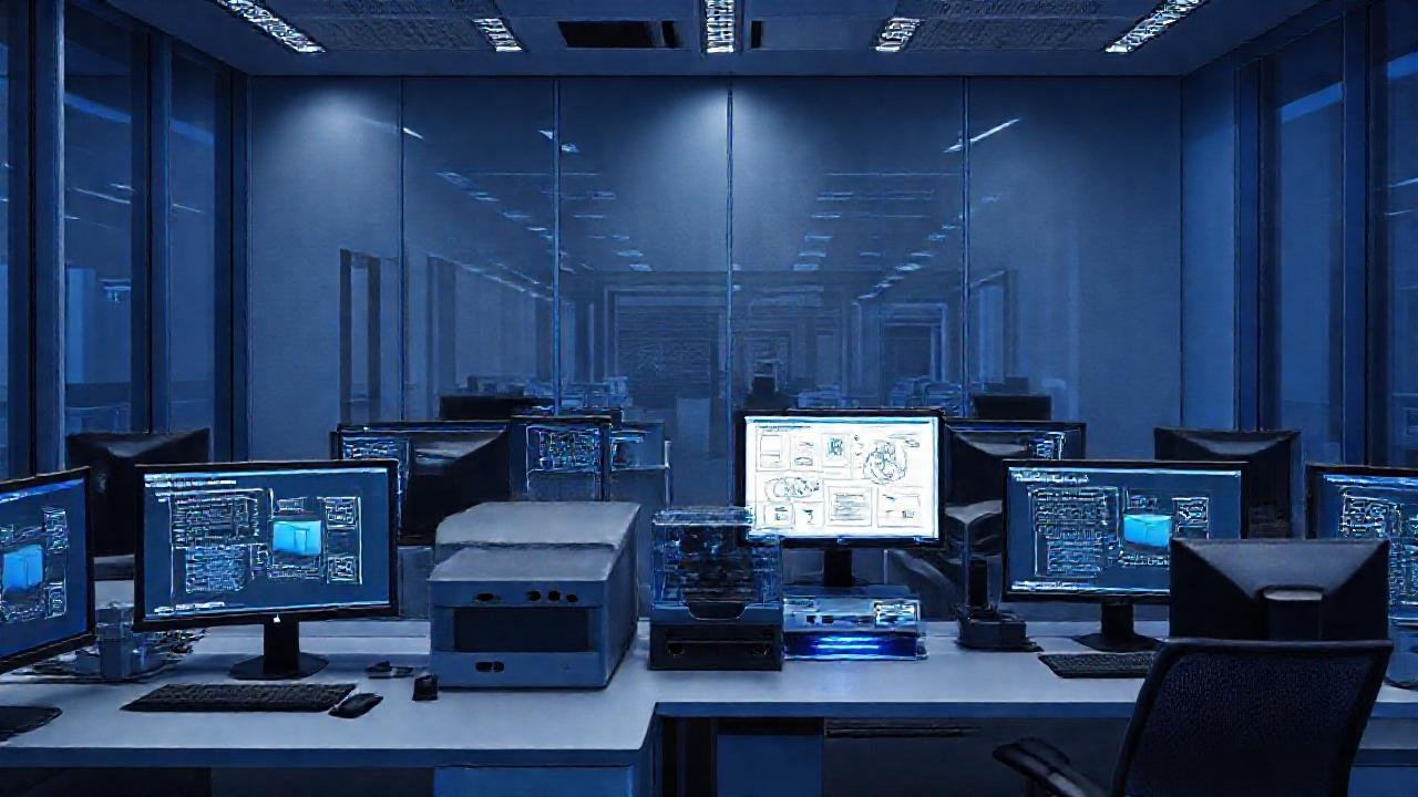 Oficina moderna con tecnología avanzada
