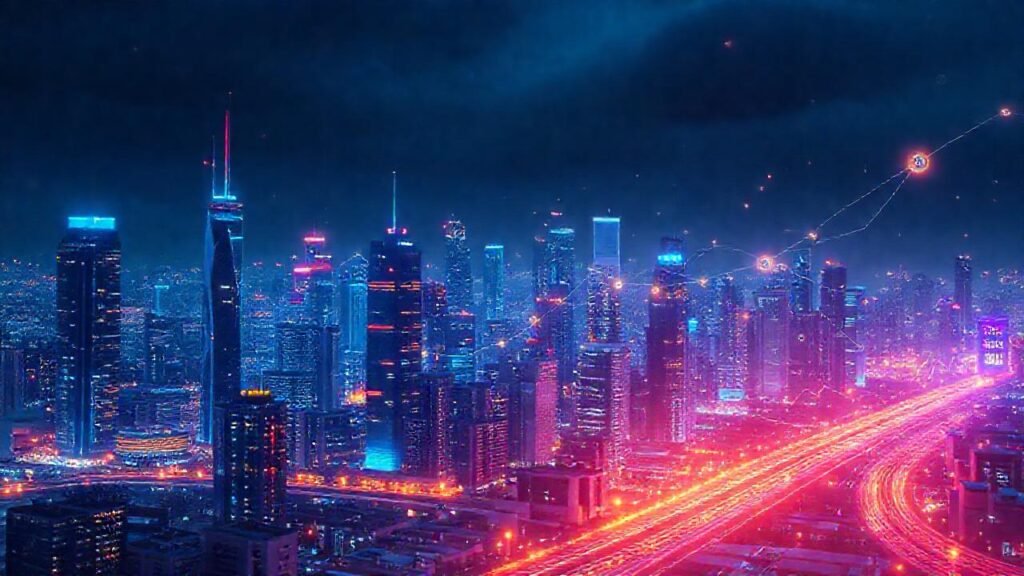 Ciudad futurista digital