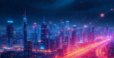 Ciudad futurista digital