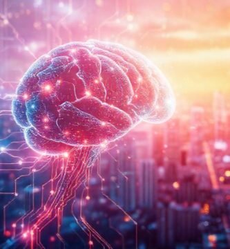 Red neuronal futurista brillante y compleja