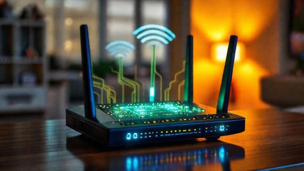 Un router moderno transmite señales inalámbricas