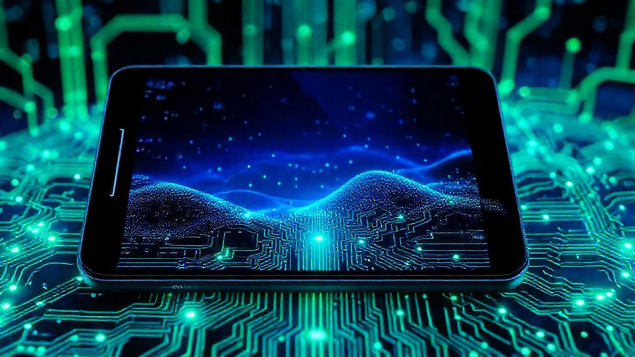 Interfaz futurista, blockchain brillante y digital