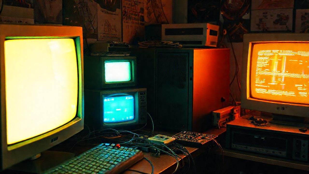 Un servidor casero retro resplandece en caos