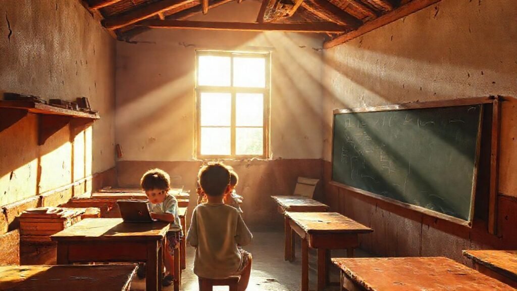 Niños aprenden con tecnología en escuela