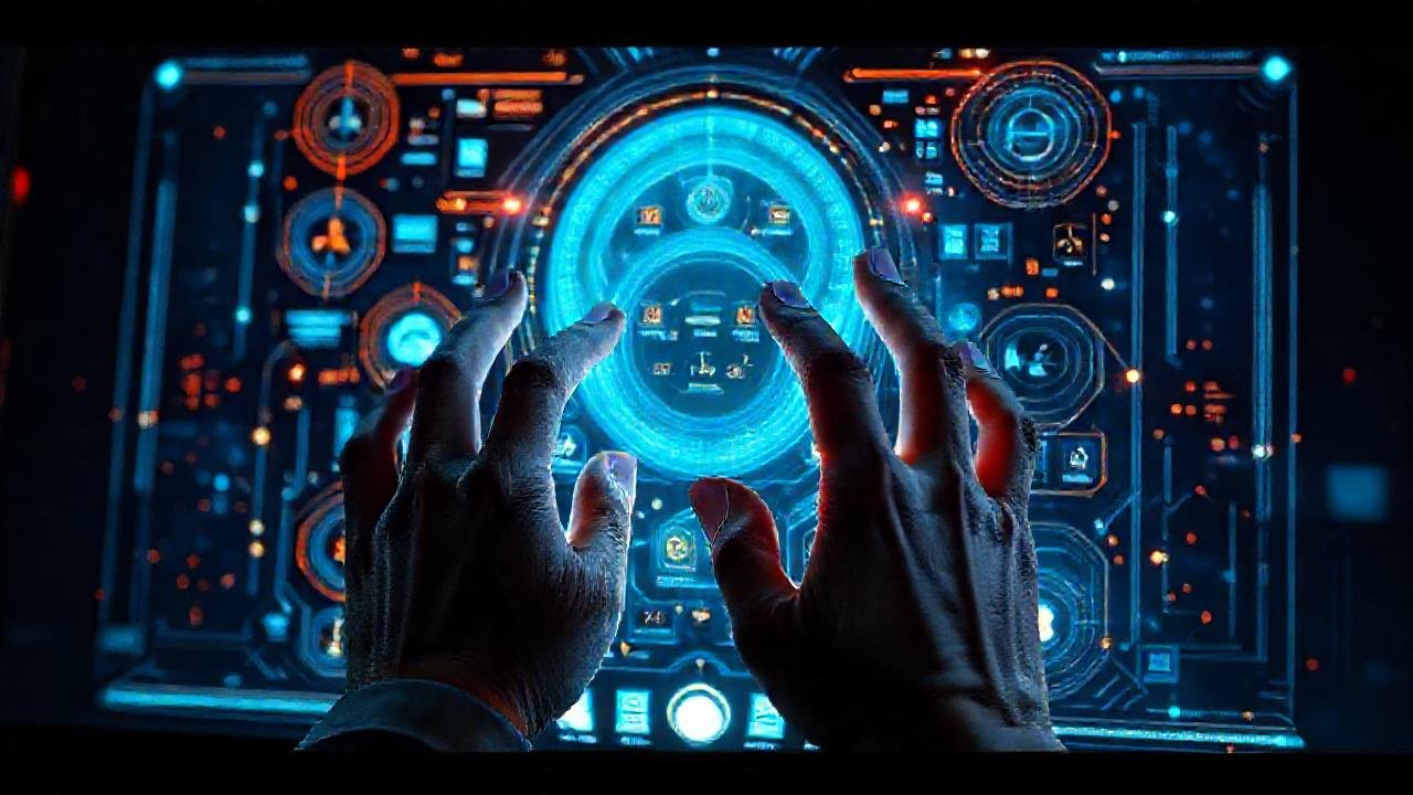 Interfaz futurista: elegante y luminosa