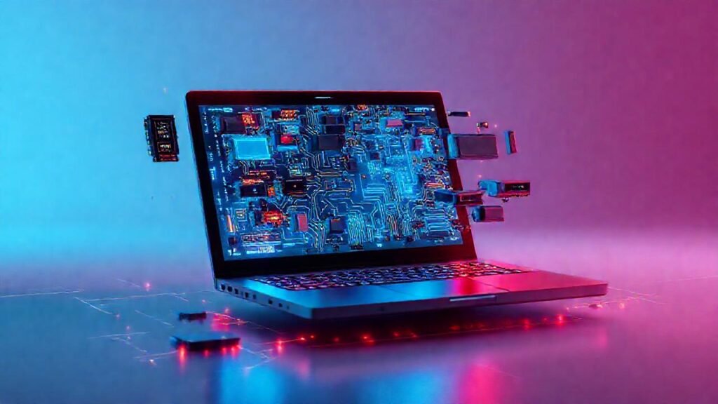 Una laptop futurista