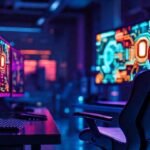 Espacio futurista con tecnología avanzada