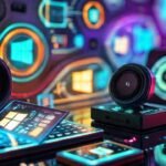 Tecnología futurista y diseño digital brillante