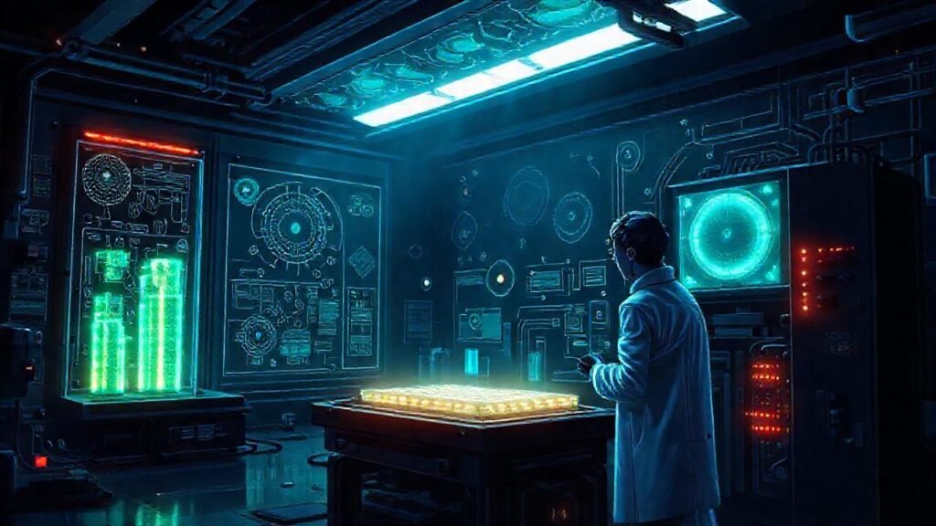 Laboratorio futurista de baterías