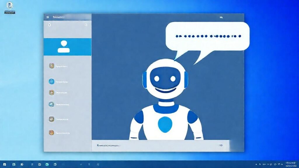 Interfaz moderna de asistente digital azul